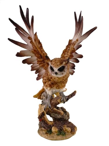 Kremers Schatzkiste Dekofigur Eule Braun Skulptur 38cm Deko Figur Vogel Geschenk Tier Polyresin Eulenfigur Uhu von Kremers Schatzkiste