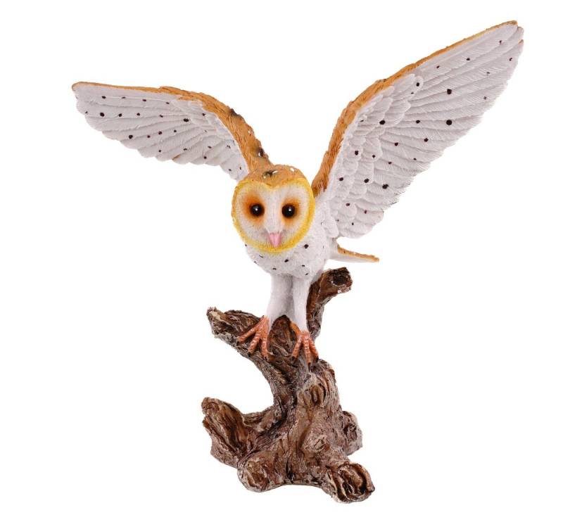 Kremers Schatzkiste Dekofigur Eulen Dekofigur mit ausgebreiteten Flügeln auf Ast 20 cm Handbemalt von Kremers Schatzkiste