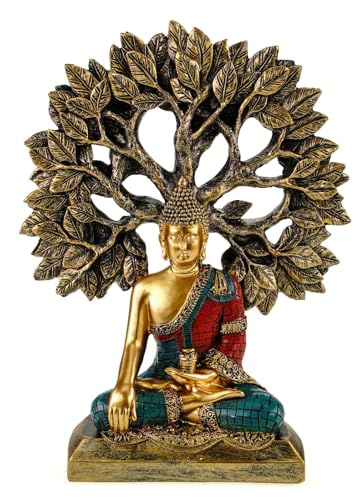 Kremers Schatzkiste Dekofigur Ganesha mit Lebensbaum - 25 cm Figur Deko Skulptur Statue Shiva Polyresin Buddha Yoga Geschenk von Kremers Schatzkiste