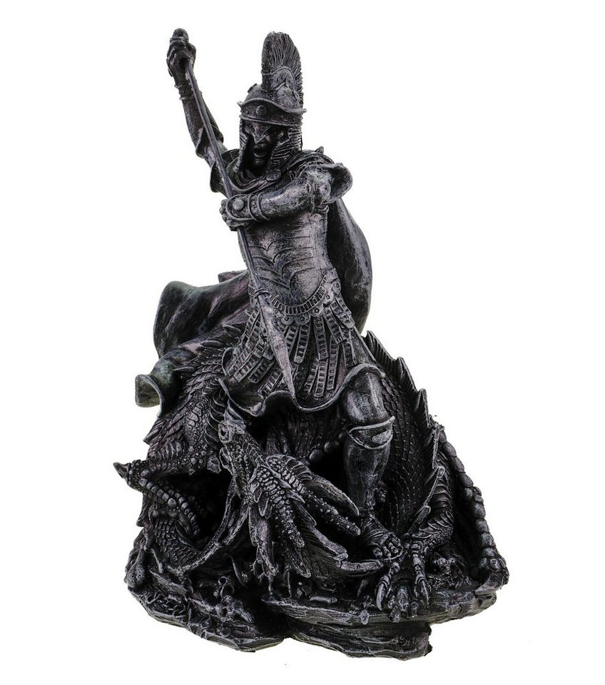 Kremers Schatzkiste Dekofigur Ritter vs. Drache Figur - Handbemalt, Polyresin, 31cm Skulptur von Kremers Schatzkiste