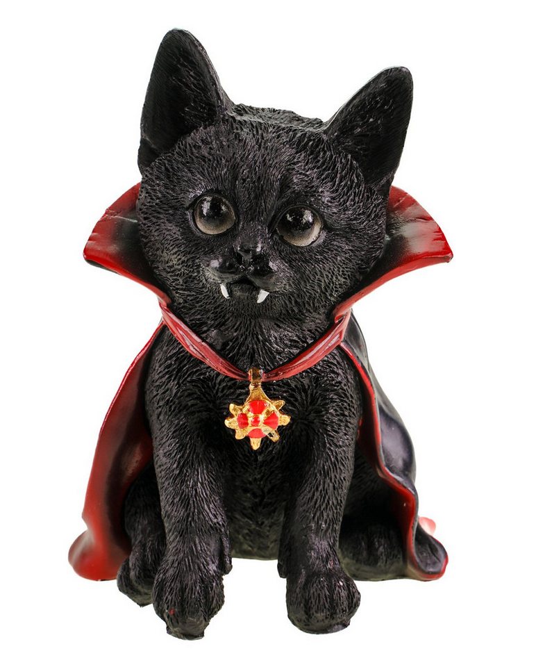 Kremers Schatzkiste Dekofigur Vampir Katze Schwarz / Rot 12 cm Dekofigur Polyresin Okkult Gothic von Kremers Schatzkiste