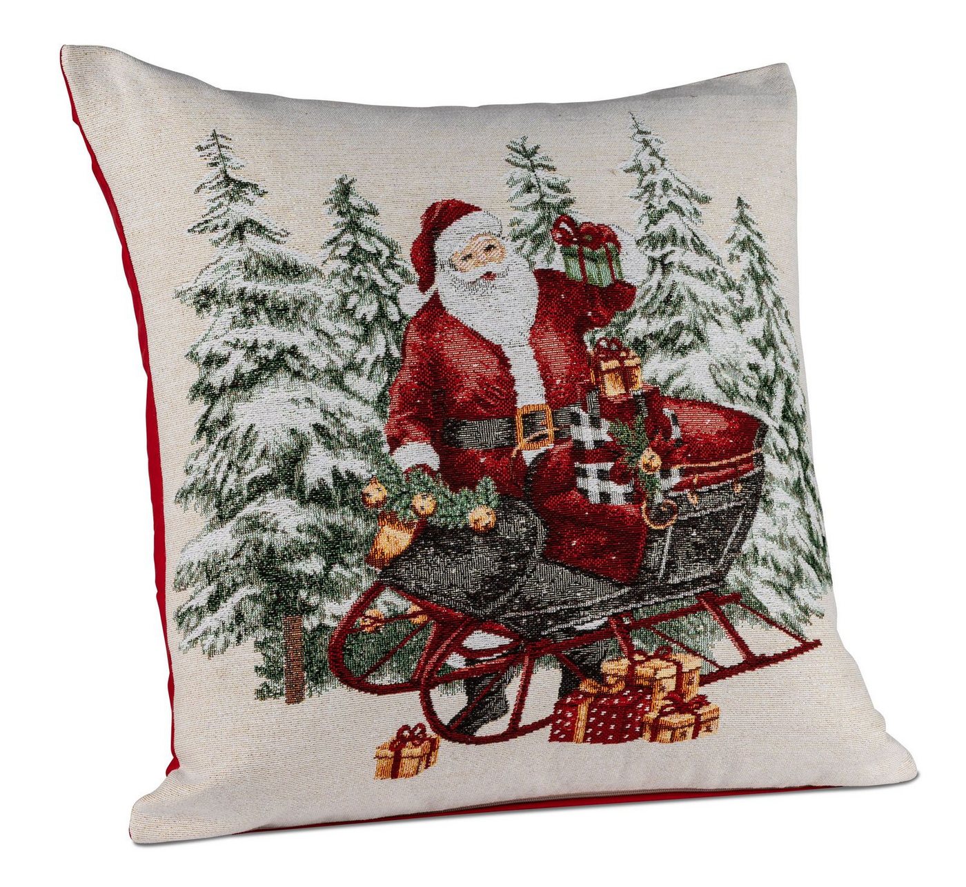 Kremers Schatzkiste Dekokissen Weihnachtskissen 45 cm mit Nikolaus Schlitten Motiv Gobelin Deko Kisse Kremers Schatzkiste Dekokissen Weihnachtskissen 45 cm mit Nikolaus Schlitten Motiv Gobelin Deko Kisse von Kremers Schatzkiste