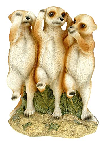 Kremers Schatzkiste Erdmännchen Nichts hören sehen Sagen Figur Gartenfigur 19 cm Meercat Tierfigur von Kremers Schatzkiste
