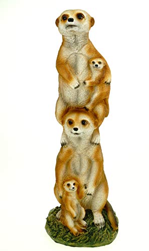 Kremers Schatzkiste Erdmännchenfamilie Figur Gartenfigur 36cm Meercat Tierfigur von Kremers Schatzkiste