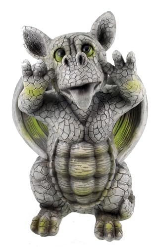 Kremers Schatzkiste Freches Drachenkind schneidet Grimasse 27 cm Drache Figur Gartenfigur Gargoyle Skulptur von Kremers Schatzkiste