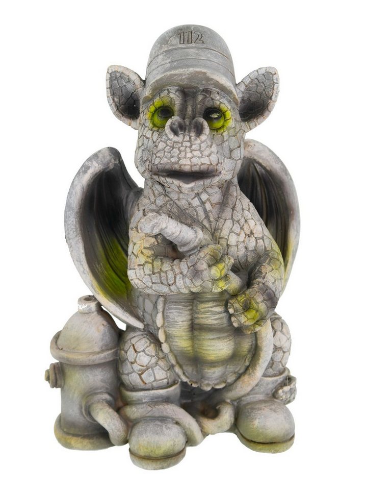 Kremers Schatzkiste Gartenfigur Gartenfigur Drachenkind Feuerwehrmann Gartenfigur Süße Deko von Kremers Schatzkiste