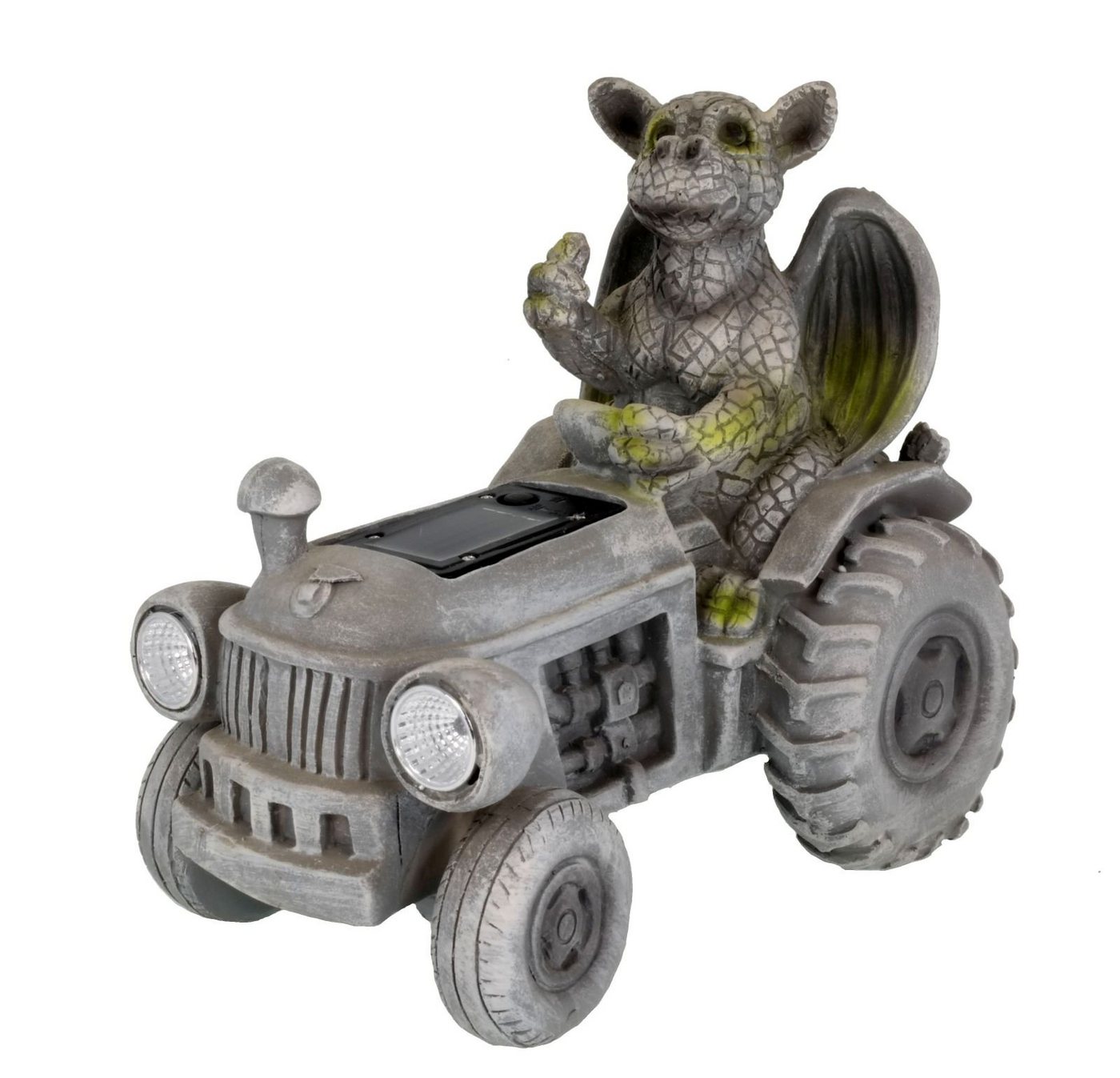 Kremers Schatzkiste Gartenfigur Drachenkind auf Traktor mit Solar-Laterne - wetterfeste Gartendeko Kremers Schatzkiste Gartenfigur Drachenkind auf Traktor mit Solar-Laterne - wetterfeste Gartendeko von Kremers Schatzkiste