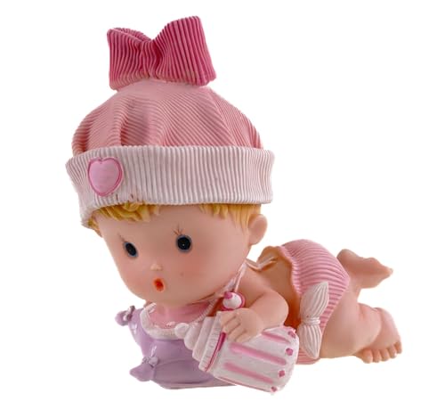 Kremers Schatzkiste Große Baby Spardose Mädchen Rosa Handbemalte Sparbüchse 23cm - Süße Kinderzimmer Dekoration für Wohnzimmer und Regal - Herzerwärmendes Geschenk für Babypartys von Kremers Schatzkiste