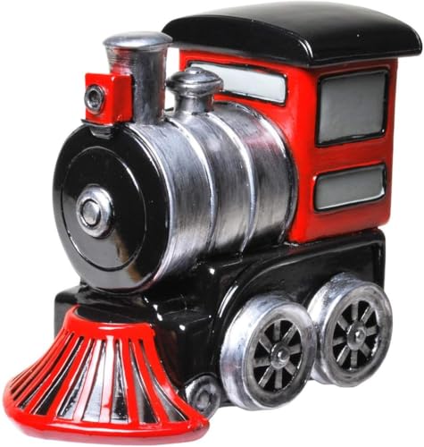 Kremers Schatzkiste Spardose Eisenbahn Lokomotive Lustiges Sparschwein 13 x12 cm im Comic-Style mit Schraubverschluss Handbemalt Polyresin Geschenkidee Geldgeschenk Urlaub Zug von Kremers Schatzkiste