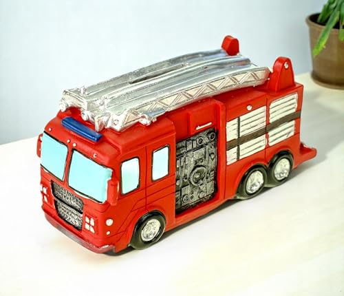 Kremers Schatzkiste Spardose Feuerwehrauto American Style 8x14x6 cm – Handbemalte Polyresin Deko, Sparschwein Bunt und Praktisch – Ideales Geldgeschenk - Brandkasse Kremers Schatzkiste Spardose Feuerwehrauto American Style 8x14x6 cm – Handbemalte Polyresin Deko, Sparschwein Bunt und Praktisch – Ideales Geldgeschenk - Brandkasse von Kremers Schatzkiste