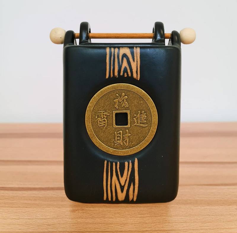 Kremers Schatzkiste Teelichthalter Kleiner fernöstlicher Aromabrenner 12 cm Feng Shui Duftlampe Keramik (2 St) von Kremers Schatzkiste