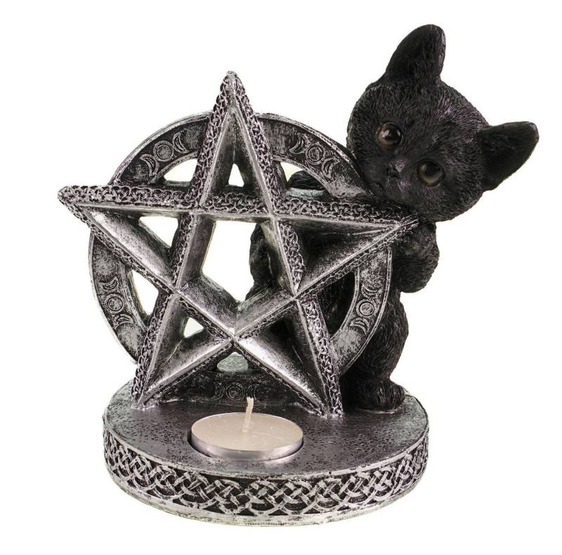 Kremers Schatzkiste Teelichthalter mit Tablett PentagrammTeelichthalter Mystische Katze 16cm Figur Dekoration Gothic Kremers Schatzkiste Teelichthalter mit Tablett PentagrammTeelichthalter Mystische Katze 16cm Figur Dekoration Gothic von Kremers Schatzkiste