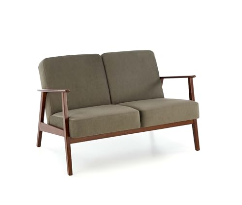 KRESTON Polstersofa ASENTO | 2 Sitzer Stoffsofa Couch Loungesofa Holz | Minimalistisch Mitte des Jahrhunderts Modern | grün hell von Kreston Meble