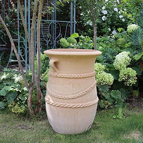 Palatina-Keramik | große Terracotta Amphore Pflanzgefäß | 60 cm | winterfeste hohe Pflanzamphore | Garten Balkon | Cistus von Kreta-Keramik