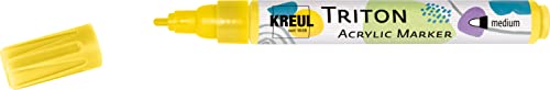 KREUL 17701 - Triton Acrylic Marker medium, Echtgelb hell, Stichstärke 1 bis 3 mm, für Linien und Schriften, seidenmatt auftrocknend, hohe Farbintensität, wetterfest auf saugenden Untergründen KREUL 17701 - Triton Acrylic Marker medium, Echtgelb hell, Stichstärke 1 bis 3 mm, für Linien und Schriften, seidenmatt auftrocknend, hohe Farbintensität, wetterfest auf saugenden Untergründen von Kreul