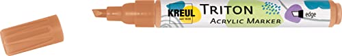 KREUL 17851 - Triton Acrylic Marker Edge, Kupfer, Stichstärke 1 bis 4 mm, mit Edge-Spitze als Allrounder, seidenmatt auftrocknend, hohe Farbintensität, wetterfest auf saugenden Untergründen von Kreul