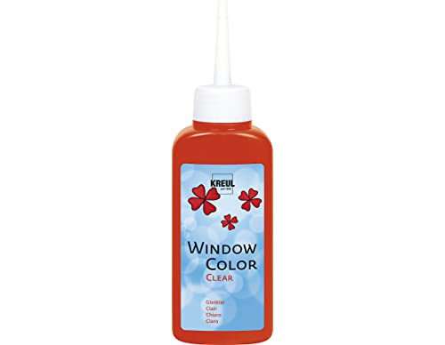 KREUL 40205 - Window Color Clear rot 80 ml, Fenstermalfarbe auf Wasserbasis, mit glatter glasklarer Oberfläche, geeignet für Oberflächen wie Glas, Spiegel und Fliesen von Kreul