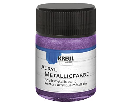 KREUL 77581 - Acryl Metallicfarbe, 50 ml Glas in metallic flieder, glamouröse Acrylfarbe mit Metalliceffekt auf Wasserbasis, cremig deckend, schnelltrocknend und wasserfest KREUL 77581 - Acryl Metallicfarbe, 50 ml Glas in metallic flieder, glamouröse Acrylfarbe mit Metalliceffekt auf Wasserbasis, cremig deckend, schnelltrocknend und wasserfest von Kreul