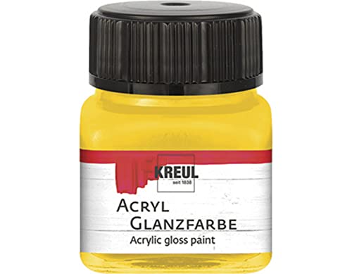 KREUL 79230 - Acryl Glanzfarbe, 20 ml Glas in sonnengelb, glänzend-glatte Acrylfarbe zum Anmalen und Basteln, auf Wasserbasis, speichelecht, schnelltrocknend und deckend KREUL 79230 - Acryl Glanzfarbe, 20 ml Glas in sonnengelb, glänzend-glatte Acrylfarbe zum Anmalen und Basteln, auf Wasserbasis, speichelecht, schnelltrocknend und deckend von Kreul