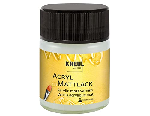 KREUL 79409 - Acryl Mattlack auf Kunstharzbasis, 50 ml Glas, matt transparent, Schutz- und Überzugslack für durchgetrocknete Aufmalungen, für Innen und Außen geeignet KREUL 79409 - Acryl Mattlack auf Kunstharzbasis, 50 ml Glas, matt transparent, Schutz- und Überzugslack für durchgetrocknete Aufmalungen, für Innen und Außen geeignet von Kreul