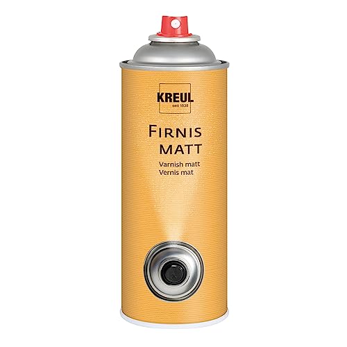 KREUL 833400 - Firnis matt, 400 ml Spraydose, sehr elastischer Schlussfirnis, erhöht die Haltbarkeit gegenüber äußeren Einflüssen, nicht gilbend, trocknet wasserfest KREUL 833400 - Firnis matt, 400 ml Spraydose, sehr elastischer Schlussfirnis, erhöht die Haltbarkeit gegenüber äußeren Einflüssen, nicht gilbend, trocknet wasserfest von Kreul