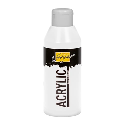KREUL 84201 - Solo Goya Acrylic weiß, 250 ml Flasche, cremige vielseitig einsetzbare Acrylfarbe in Studienqualität, auf Wasserbasis, schnell und matt trocknend, gut deckend, wasserfest von Kreul