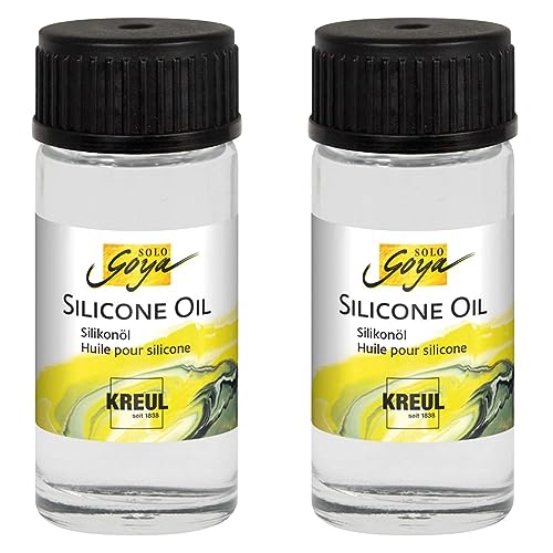 KREUL 87220 - Solo Goya Silikonöl, 20 ml, für eine ausgeprägte Zellbindung beim Pouring, Glas mit Tropfeinsatz (Packung mit 2) von Kreul