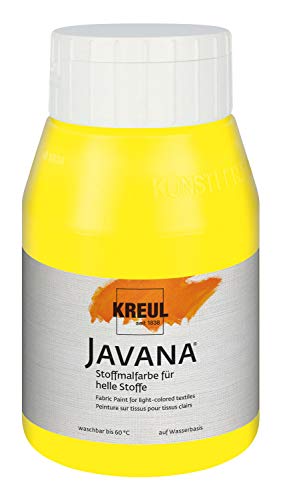 KREUL 90501 - Javana Stoffmalfarbe für helle Stoffe, 500 ml in citron, geschmeidige Farbe auf Wasserbasis mit cremigem Charakter, dringt fasertief ein, waschecht nach Fixierung KREUL 90501 - Javana Stoffmalfarbe für helle Stoffe, 500 ml in citron, geschmeidige Farbe auf Wasserbasis mit cremigem Charakter, dringt fasertief ein, waschecht nach Fixierung von Kreul