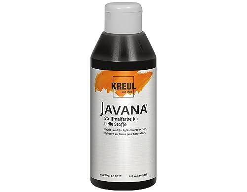 KREUL 91310 - Javana Stoffmalfarbe für helle Stoffe, 250 ml Glas in schwarz, geschmeidige Farbe auf Wasserbasis mit cremigem Charakter, dringt fasertief ein, waschecht nach Fixierung KREUL 91310 - Javana Stoffmalfarbe für helle Stoffe, 250 ml Glas in schwarz, geschmeidige Farbe auf Wasserbasis mit cremigem Charakter, dringt fasertief ein, waschecht nach Fixierung von Kreul