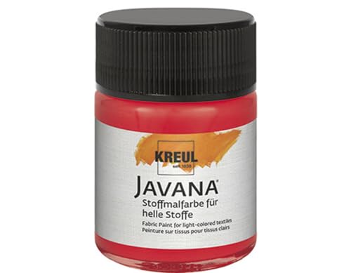 KREUL 91904 - Javana Stoffmalfarbe für helle Stoffe, 50 ml Glas in hellrot, geschmeidige Farbe auf Wasserbasis mit cremigem Charakter, dringt fasertief ein, waschecht nach Fixierung KREUL 91904 - Javana Stoffmalfarbe für helle Stoffe, 50 ml Glas in hellrot, geschmeidige Farbe auf Wasserbasis mit cremigem Charakter, dringt fasertief ein, waschecht nach Fixierung von Kreul