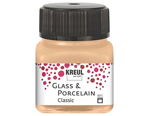 KREUL 16249 - Glass & Porcelain Classic metallic champagner, im 20 ml Glas, brillante Glas- und Porzellanmalfarbe auf Wasserbasis, schnelltrocknend, deckend von Kreul