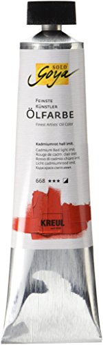 Kreul 31668 - Solo Goya Feinste Künstlerölfarbe, kadmiumrot hell imit. 255 ml Tube, buttrig vermalbar, cremige Konsistenz, glänzend auftrocknend mit hervorragender Leuchtkraft von Kreul