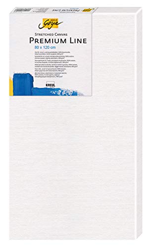 KREUL 5080120 - Solo Goya Stretched Canvas Premium Line, Keilrahmen 80 x 120 cm in Premiumqualität, Leinwand aus Baumwolle 4 fach grundiert, ideal für Öl-, Acryl- und Gouachefarben von Kreul