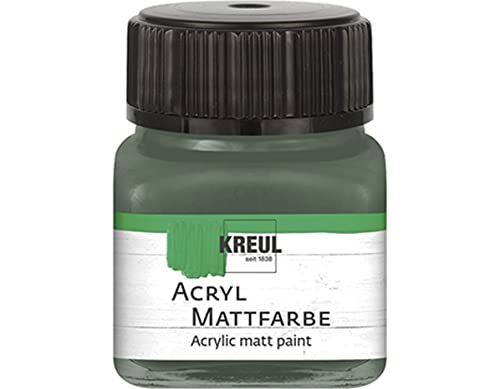 KREUL 75231 - Acryl Mattfarbe, russischgrün im 20 ml Glas, cremig deckende, schnelltrocknende Farbe auf Wasserbasis, für viele verschiedene Untergründe geeignet von Kreul