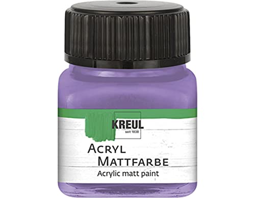 KREUL 75233 - Acryl Mattfarbe, flieder im 20 ml Glas, cremig deckende, schnelltrocknende Farbe auf Wasserbasis, für viele verschiedene Untergründe geeignet von Kreul