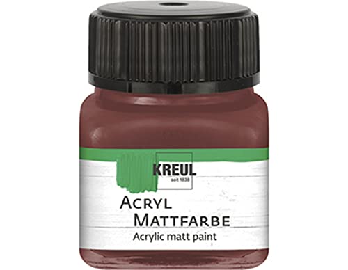KREUL 75236 - Acryl Mattfarbe, rehbraun im 20 ml Glas, cremig deckende, schnelltrocknende Farbe auf Wasserbasis, für viele verschiedene Untergründe geeignet von Kreul