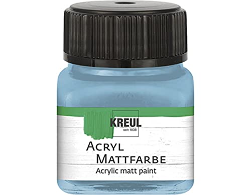 KREUL 75238 - Acryl Mattfarbe, bayrischblau im 20 ml Glas, cremig deckende, schnelltrocknende Farbe auf Wasserbasis, für viele verschiedene Untergründe geeignet von Kreul