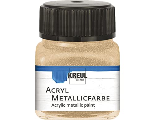 KREUL 77284 - Acryl Metallicfarbe, 20 ml Glas in champagner, glamouröse Acrylfarbe mit Metalliceffekt auf Wasserbasis, cremig deckend, schnelltrocknend und wasserfest KREUL 77284 - Acryl Metallicfarbe, 20 ml Glas in champagner, glamouröse Acrylfarbe mit Metalliceffekt auf Wasserbasis, cremig deckend, schnelltrocknend und wasserfest von Kreul