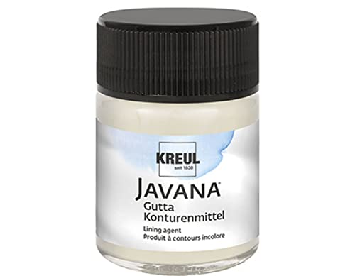 KREUL 813050 - Javana Gutta Konturenmittel im 50 ml Glas, für farblose Konturen zum Malen auf Seide, gebrauchsfertig, auswaschbar von Kreul