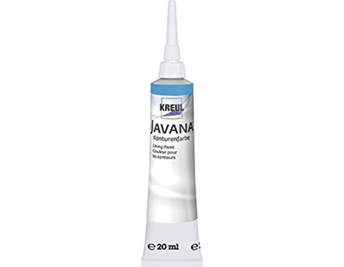 KREUL 815320 - Javana Seidenmalerei Konturenfarbe für Stoffe, 20 ml Tube mit Feinspritzdüse, blau von Kreul