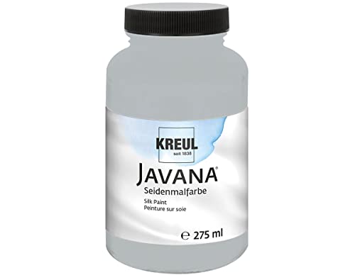 KREUL 8154-275 - Javana Seidenmalfarbe 275 ml, silbergrau, hochpigmentierte und brillante Farbe auf Wasserbasis, mit fließend flüssigem Charakter, dringt tief in die Fasern ein von Kreul