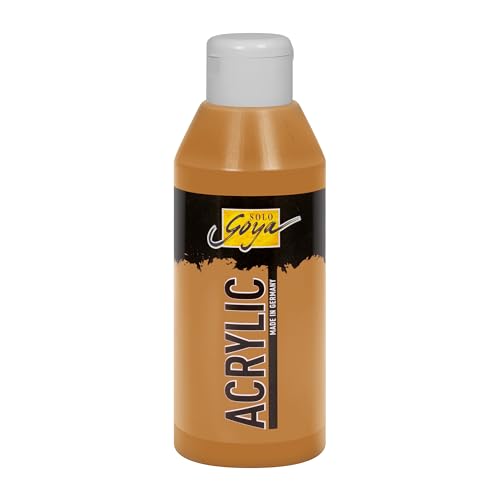 KREUL 84234 - Solo Goya Acrylic goldocker, 250 ml Flasche, cremige vielseitig einsetzbare Acrylfarbe in Studienqualität, auf Wasserbasis, schnell und matt trocknend, gut deckend, wasserfest von Kreul