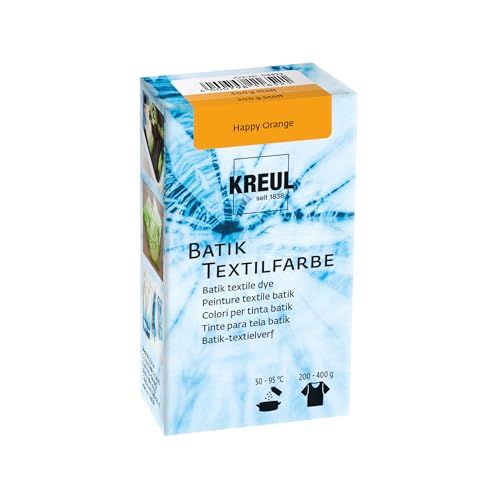 Kreul 98523 - Javana Batik Textilfarbe, 70 g Farbpulver in Happy Orange, zum Färben von Textilien mit der Shibori Technik, standard von Kreul