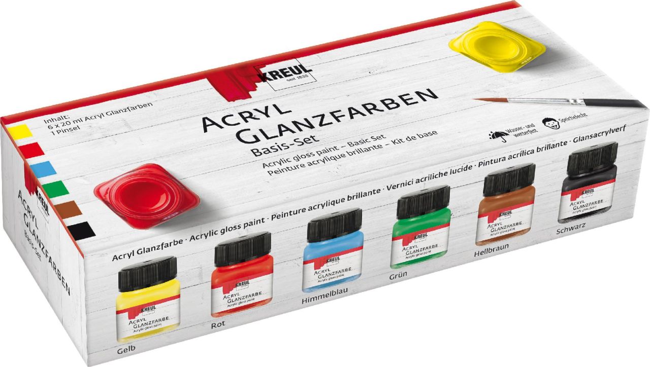 Kreul Acryl Glanzfarben Basis Set 6er Set x 20 ml Kreul Acryl Glanzfarben Basis Set 6er Set x 20 ml von Kreul