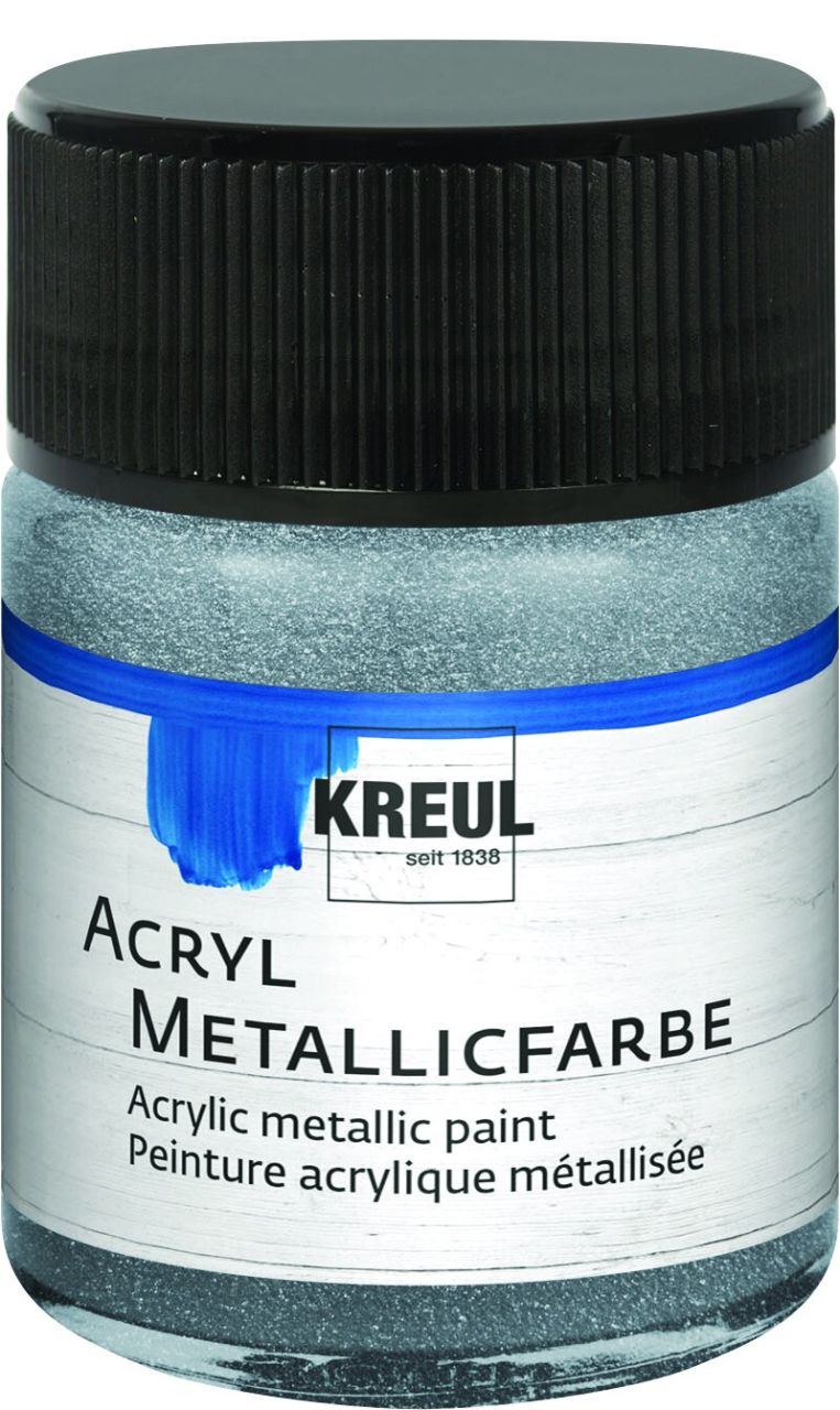 Kreul Acryl Metallicfarbe silber 50 ml von Kreul