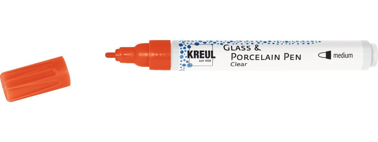 Kreul Bastelfarbe Kreul Glass & Porcelain Pen Clear medium rot von Kreul