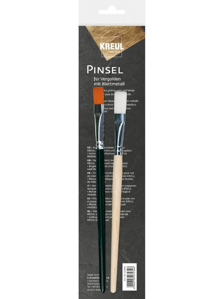 Kreul Flachpinsel Kreul Pinsel für Vergolden mit Blattmetall 2er Set von Kreul