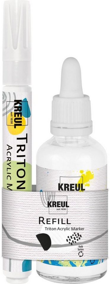 Kreul Flachpinsel Kreul Refill Triton Acrylic Marker edge Weiß Set von Kreul