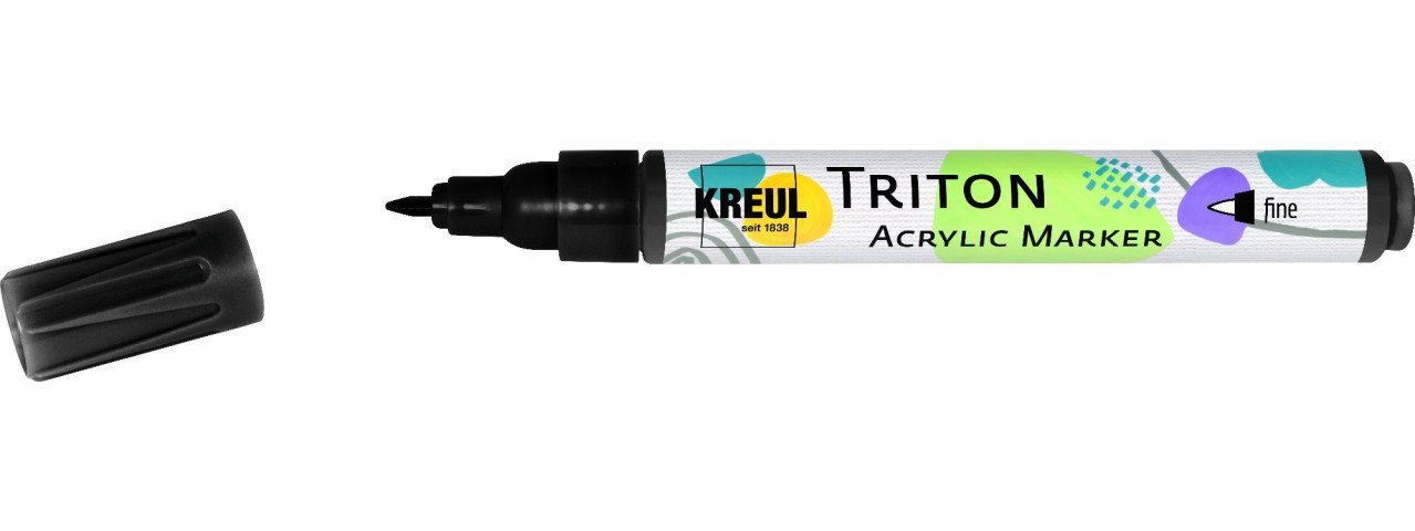 Kreul Flachpinsel Kreul Triton Acrylic Marker fine schwarz von Kreul