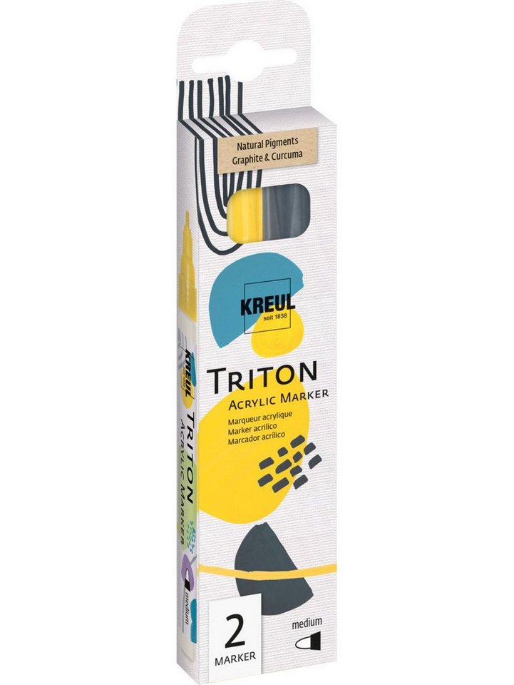 Kreul Flachpinsel Kreul Triton Acrylic Marker medium 2er Set Natural von Kreul